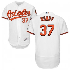 Men's Majestic Baltimore Orioles #37 Dylan Bundy White Home Flex Base Authentic Collection MLB Jersey