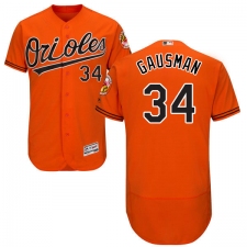 Men's Majestic Baltimore Orioles #34 Kevin Gausman Orange Alternate Flex Base Authentic Collection MLB Jersey