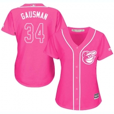 Women's Majestic Baltimore Orioles #34 Kevin Gausman Replica Pink Fashion Cool Base MLB Jersey