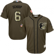 Youth Majestic Baltimore Orioles #6 Jonathan Schoop Authentic Green Salute to Service MLB Jersey