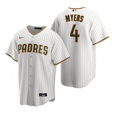 Men's Nike San Diego Padres #4 Wil Myers White Brown Home Stitched Baseball Jersey