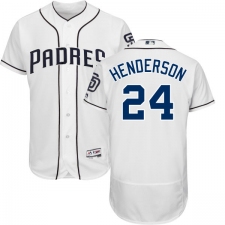 Men's Majestic San Diego Padres #24 Rickey Henderson White Home Flex Base Authentic Collection MLB Jersey