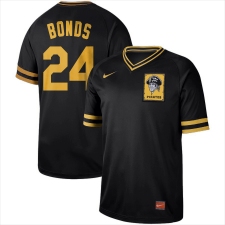 Men's Nike Pittsburgh Pirates #24 Barry Bonds Nike Cooperstown Collection Legend V-Neck Jersey Black