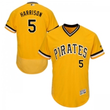 Men's Majestic Pittsburgh Pirates #5 Josh Harrison Gold Alternate Flex Base Authentic Collection MLB Jersey