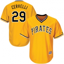 Youth Majestic Pittsburgh Pirates #29 Francisco Cervelli Replica Gold Alternate Cool Base MLB Jersey