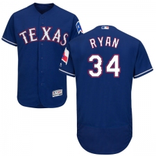 Men's Majestic Texas Rangers #34 Nolan Ryan Royal Blue Alternate Flex Base Authentic Collection MLB Jersey