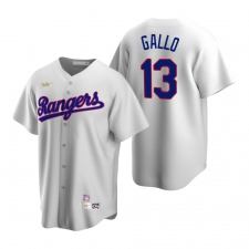 Men's Nike Texas Rangers #13 Joey Gallo White Cooperstown Collection Home Stitched Baseball Jersey