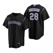 Men's Nike Colorado Rockies #28 Nolan Arenado Black Alternate Stitched Baseball Jersey