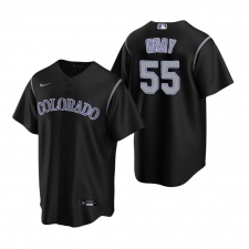 Men's Nike Colorado Rockies #55 Jon Gray Black Alternate Stitched Baseball Jersey