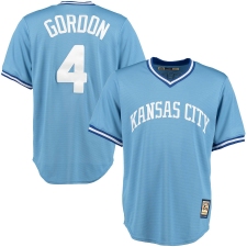 Men's Nike Kansas City Royals #4 Alex Gordon Majestic Cooperstown Collection Cool Base Player Jersey Blue