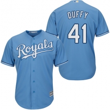 Youth Majestic Kansas City Royals #41 Danny Duffy Authentic Light Blue Alternate 1 Cool Base MLB Jersey