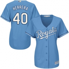 Women's Majestic Kansas City Royals #40 Kelvin Herrera Replica Light Blue Alternate 1 Cool Base MLB Jersey