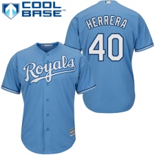 Youth Majestic Kansas City Royals #40 Kelvin Herrera Replica Light Blue Alternate 1 Cool Base MLB Jersey