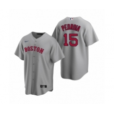 Men's Boston Red Sox #15 Dustin Pedroia Nike Gray Replica Road Jersey