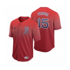 Men's Boston Red Sox #15 Dustin Pedroia Red Fade Nike Jersey