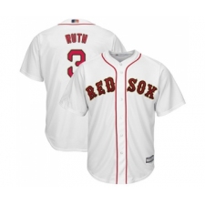 Youth Boston Red Sox #3 Babe Ruth Authentic White 2019 Gold Program Cool Base Baseball Jersey