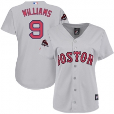 Women's Majestic Boston Red Sox #9 Ted Williams Authentic Grey Road 2018 World Series Champions MLB Jersey