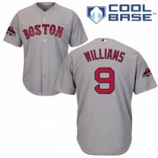 Youth Majestic Boston Red Sox #9 Ted Williams Authentic Grey Road Cool Base 2018 World Series Champions MLB Jersey