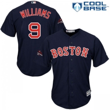 Youth Majestic Boston Red Sox #9 Ted Williams Authentic Navy Blue Alternate Road Cool Base 2018 World Series Champions MLB Jersey