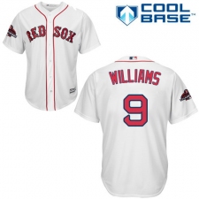 Youth Majestic Boston Red Sox #9 Ted Williams Authentic White Home Cool Base 2018 World Series Champions MLB Jersey