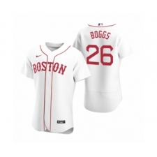 Men's Boston Red Sox #26 Wade Boggs Nike White Authentic 2020 Alternate Jersey