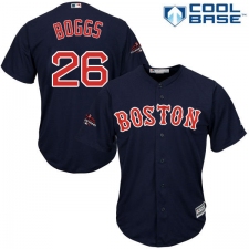 Youth Majestic Boston Red Sox #26 Wade Boggs Authentic Navy Blue Alternate Road Cool Base 2018 World Series Champions MLB Jersey