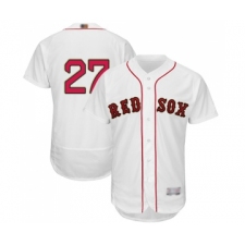 Men's Boston Red Sox #27 Carlton Fisk White 2019 Gold Program Flex Base Authentic Collection Baseball Jersey