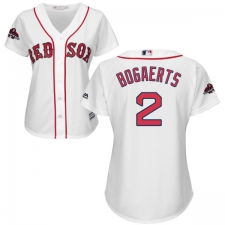 Women's Majestic Boston Red Sox #2 Xander Bogaerts Authentic White Home 2018 World Series Champions MLB Jersey