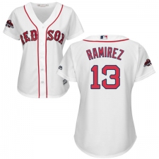 Women's Majestic Boston Red Sox #13 Hanley Ramirez Authentic White Home 2018 World Series Champions MLB Jersey