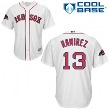 Youth Majestic Boston Red Sox #13 Hanley Ramirez Authentic White Home Cool Base 2018 World Series Champions MLB Jersey