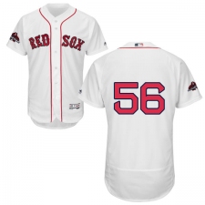 Men's Majestic Boston Red Sox #56 Joe Kelly White Home Flex Base Authentic Collection 2018 World Series Champions MLB Jersey