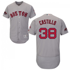 Men's Majestic Boston Red Sox #38 Rusney Castillo Grey Road Flex Base Authentic Collection 2018 World Series Champions MLB Jersey