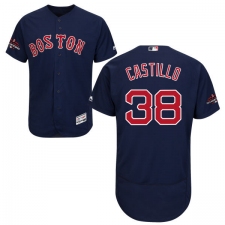 Men's Majestic Boston Red Sox #38 Rusney Castillo Navy Blue Alternate Flex Base Authentic Collection 2018 World Series Champions MLB Jersey