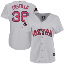 Women's Majestic Boston Red Sox #38 Rusney Castillo Authentic Grey Road 2018 World Series Champions MLB Jersey