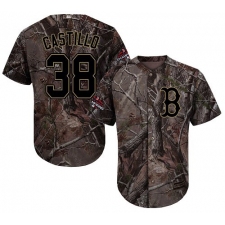 Youth Majestic Boston Red Sox #38 Rusney Castillo Authentic Camo Realtree Collection Flex Base 2018 World Series Champions MLB Jersey