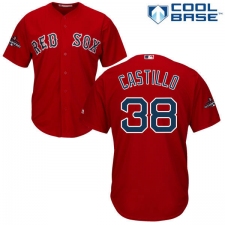 Youth Majestic Boston Red Sox #38 Rusney Castillo Authentic Red Alternate Home Cool Base 2018 World Series Champions MLB Jersey