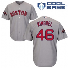 Youth Majestic Boston Red Sox #46 Craig Kimbrel Authentic Grey Road Cool Base 2018 World Series Champions MLB Jersey