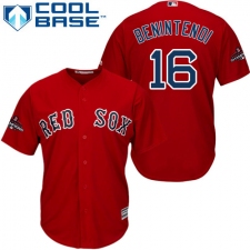 Youth Majestic Boston Red Sox #16 Andrew Benintendi Authentic Red Alternate Home Cool Base 2018 World Series Champions MLB Jersey