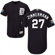 Men's Majestic Detroit Tigers #27 Jordan Zimmermann Navy Blue Alternate Flex Base Authentic Collection MLB Jersey