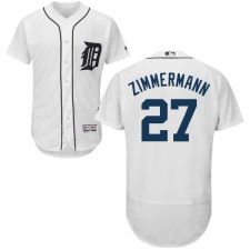 Men's Majestic Detroit Tigers #27 Jordan Zimmermann White Home Flex Base Authentic Collection MLB Jersey