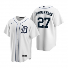 Men's Nike Detroit Tigers #27 Jordan Zimmermann White Home Stitched Baseball Jersey