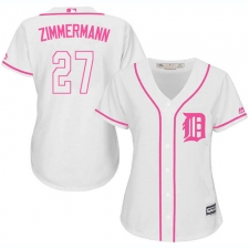 Women's Majestic Detroit Tigers #27 Jordan Zimmermann Authentic White Fashion Cool Base MLB Jersey
