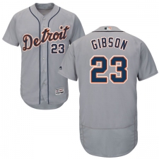 Men's Majestic Detroit Tigers #23 Kirk Gibson Grey Road Flex Base Authentic Collection MLB Jersey