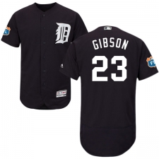 Men's Majestic Detroit Tigers #23 Kirk Gibson Navy Blue Alternate Flex Base Authentic Collection MLB Jersey