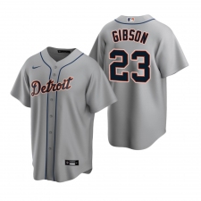 Men's Nike Detroit Tigers #23 Kirk Gibson Gray Road Stitched Baseball Jersey