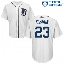 Youth Majestic Detroit Tigers #23 Kirk Gibson Replica White Home Cool Base MLB Jersey