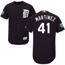 Men's Majestic Detroit Tigers #41 Victor Martinez Navy Blue Alternate Flex Base Authentic Collection MLB Jersey