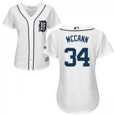 Women's Majestic Detroit Tigers #34 James McCann Replica White Home Cool Base MLB Jersey