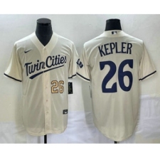 Men's Minnesota Twins #26 Max Kepler Number Cream 2022 City Connect Cool Base Stitched Jersey