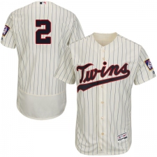 Men's Majestic Minnesota Twins #2 Brian Dozier Authentic Cream Alternate Flex Base Authentic Collection MLB Jersey